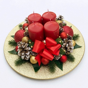 Adventi asztaldísz piros arany - Meska.hu