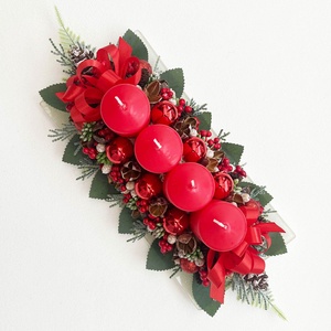Adventi asztaldísz piros , Karácsony, Adventi díszek, Adventi koszorú, Virágkötés, MESKA