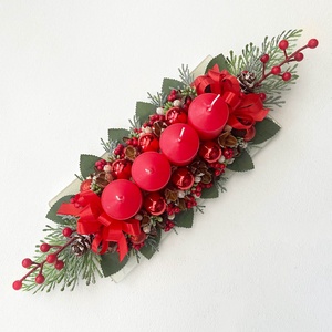 Adventi asztaldísz piros  - Meska.hu