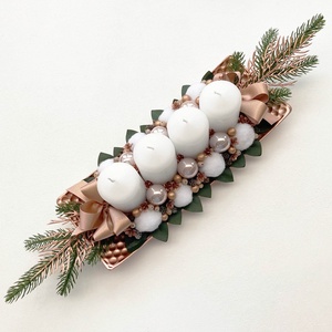 Adventi asztaldísz rosegold - Meska.hu