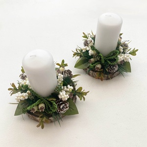 2db-os karácsonyi asztaldísz csomag, Karácsony, Karácsonyi lakásdekoráció, Karácsonyi lakásdíszek, Virágkötés, MESKA