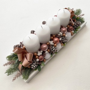 Adventi asztaldísz rose gold - Meska.hu