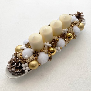 Adventi asztaldísz arany krém - Meska.hu