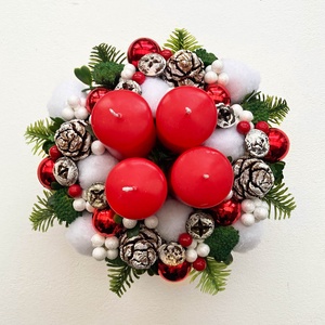 Adventi doboz piros gyertyákkal - karácsony - adventi díszek - adventi koszorú - Meska.hu