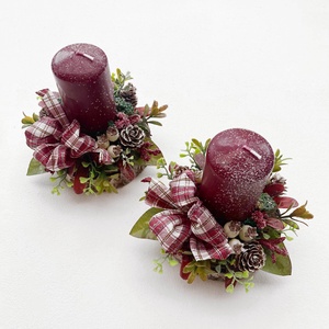 2db-os karácsonyi asztaldísz csomag bordó, Karácsony, Karácsonyi lakásdekoráció, Karácsonyi lakásdíszek, Virágkötés, MESKA
