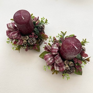 2db-os karácsonyi asztaldísz csomag bordó - karácsony - karácsonyi lakásdekoráció - karácsonyi lakásdíszek - Meska.hu