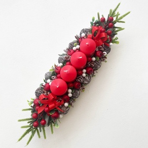 Adventi asztaldísz piros bogyós - karácsony - adventi díszek - adventi koszorú - Meska.hu