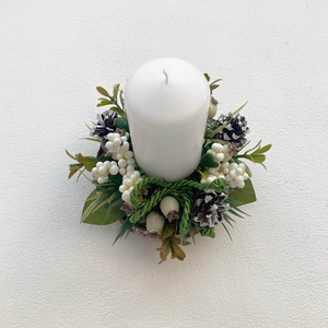 Karácsonyi asztaldísz bogyós - karácsony - karácsonyi lakásdekoráció - karácsonyi lakásdíszek - Meska.hu