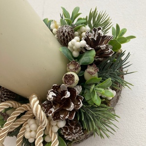 Karácsonyi asztaldísz bogyós közepes - karácsony - adventi díszek - adventi asztaldísz - Meska.hu