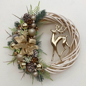 Csodaszarvas karácsonyi ajtódísz arany - karácsony - karácsonyi lakásdekoráció - karácsonyi ajtódíszek - Meska.hu