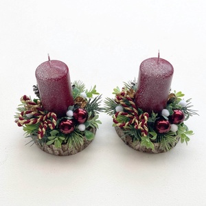 2db-os karácsonyi asztaldísz csomag bordó - Meska.hu