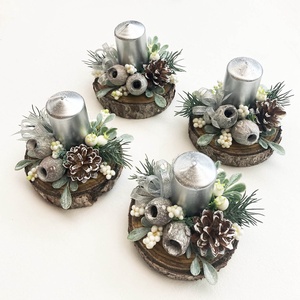 4db-os karácsonyi asztaldísz csomag ezüst - Meska.hu