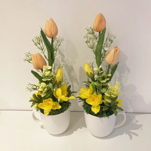 Bögrés tavaszi asztaldísz csomag 2db - otthon & életmód - dekoráció - asztal és polc dekoráció - asztaldísz - Meska.hu