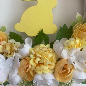 Húsvéti ajtódísz sárga - ünnepi díszek, dekorációk - húsvéti díszek és dekorációk - húsvéti ajtódísz, kopogtató - Meska.hu