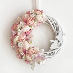 Húsvéti ajtódísz púder rózsaszín - Meska.hu