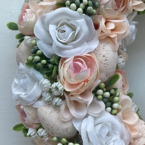 Húsvét kopogtató púder rózsaszín - ünnepi díszek, dekorációk - húsvéti díszek és dekorációk - húsvéti ajtódísz, kopogtató - Meska.hu