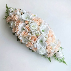 Esküvői asztaldísz púder selyemvirágos, Esküvő, Dekoráció, Asztaldísz, Virágkötés, MESKA