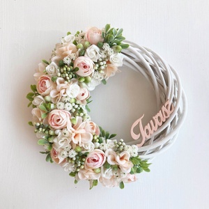 Tavasz ajtódísz púder fehér - Meska.hu