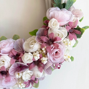 Tavaszi ajtódísz mályva - otthon & életmód - dekoráció - ajtó- és ablak dekoráció - ajtódísz & kopogtató - Meska.hu