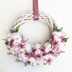 Tavaszi ajtódísz mályva - otthon & életmód - dekoráció - ajtó- és ablak dekoráció - ajtódísz & kopogtató - Meska.hu