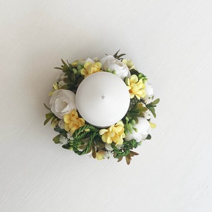 Tavaszi asztaldísz gyertyás - ünnepi díszek, dekorációk - húsvéti díszek és dekorációk - húsvéti asztaldíszek - Meska.hu