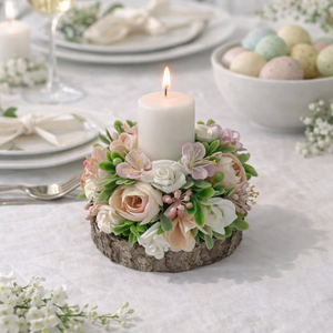 Tavaszi asztaldísz gyertyás púder - Meska.hu