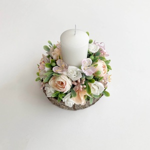 Tavaszi asztaldísz gyertyás púder - ünnepi díszek, dekorációk - húsvéti díszek és dekorációk - húsvéti asztaldíszek - Meska.hu