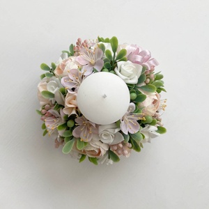 Tavaszi asztaldísz gyertyás púder - ünnepi díszek, dekorációk - húsvéti díszek és dekorációk - húsvéti asztaldíszek - Meska.hu