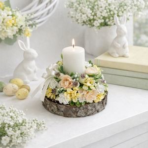 Tavaszi asztaldísz gyertyás barack - Meska.hu