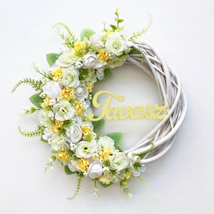 Tavaszi virágos ajtódísz - Meska.hu