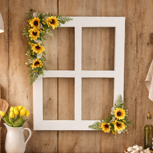 Napraforgós fali dísz ablakkereten - Meska.hu