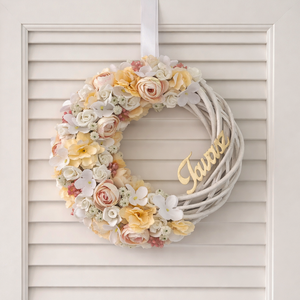 Tavaszi ajtódísz krém púder - otthon & életmód - dekoráció - ajtó- és ablak dekoráció - ajtódísz & kopogtató - Meska.hu