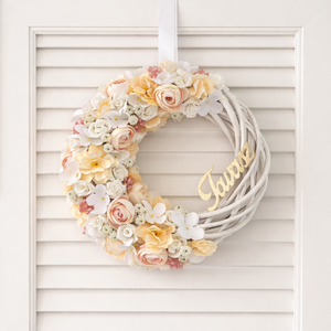 Tavaszi ajtódísz krém púder - Meska.hu