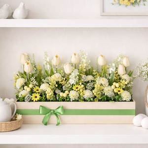 Nagy tavaszi virágláda asztaldísz - Meska.hu