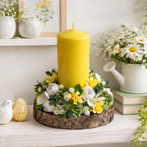 Tavaszi asztaldísz gyertyás - Meska.hu