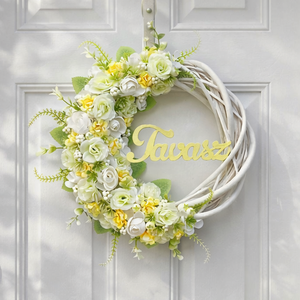 Tavaszi virágos ajtódísz - Meska.hu