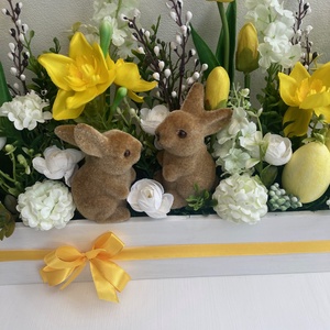 Nagy húsvéti virágláda asztaldísz - ünnepi díszek, dekorációk - húsvéti díszek és dekorációk - húsvéti asztaldíszek - Meska.hu