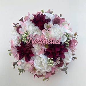 Virágdoboz bordó rózsaszín - otthon & életmód - virágdekoráció - virágok - virágbox - Meska.hu