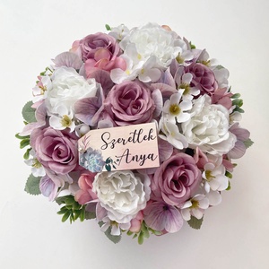 Anyák napi virágdoboz mályva - otthon & életmód - virágdekoráció - virágok - virágbox - Meska.hu