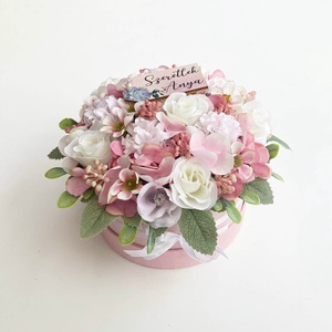 Anyák napi virágdoboz rózsaszín - otthon & életmód - virágdekoráció - virágok - virágbox - Meska.hu