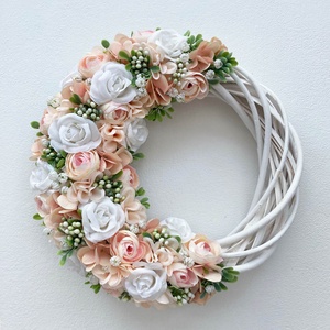 Tavaszi ajtódísz púder rózsaszín - otthon & életmód - dekoráció - ajtó- és ablak dekoráció - ajtódísz & kopogtató - Meska.hu