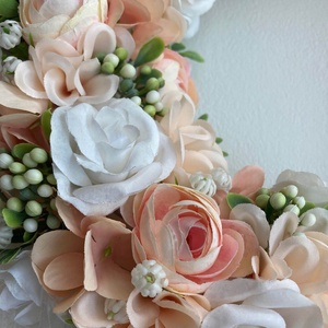 Tavaszi ajtódísz púder rózsaszín - otthon & életmód - dekoráció - ajtó- és ablak dekoráció - ajtódísz & kopogtató - Meska.hu