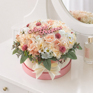 Barack rózsás virágdoboz - Anyák napjára - Meska.hu