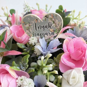 Anyák napi vintage virágkosár - mezei hangulatban - otthon & életmód - dekoráció - asztal és polc dekoráció - asztaldísz - Meska.hu