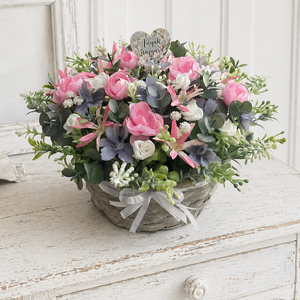 Anyák napi vintage virágkosár - mezei hangulatban - Meska.hu