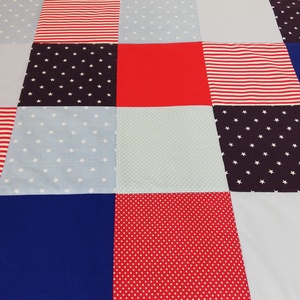Piros-kék patchwork ágytakaró - otthon & életmód - lakástextil - ágytakaró - Meska.hu