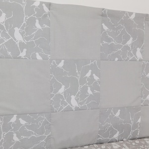 Madárkás szürke patchwork falvédő - otthon & életmód - babaszoba, gyerekszoba - falvédő gyerekszobába - Meska.hu