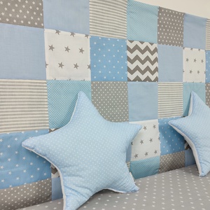 Világoskék patchwork falvédő - otthon & életmód - babaszoba, gyerekszoba - falvédő gyerekszobába - Meska.hu