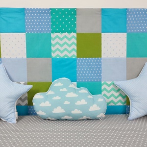 Türkiz-zöld patchwork falvédő, Otthon & Életmód, Babaszoba, gyerekszoba, Falvédő gyerekszobába, Varrás, MESKA
