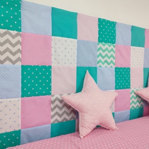 Menta-rózsaszín patchwork falvédő - otthon & életmód - babaszoba, gyerekszoba - falvédő gyerekszobába - Meska.hu